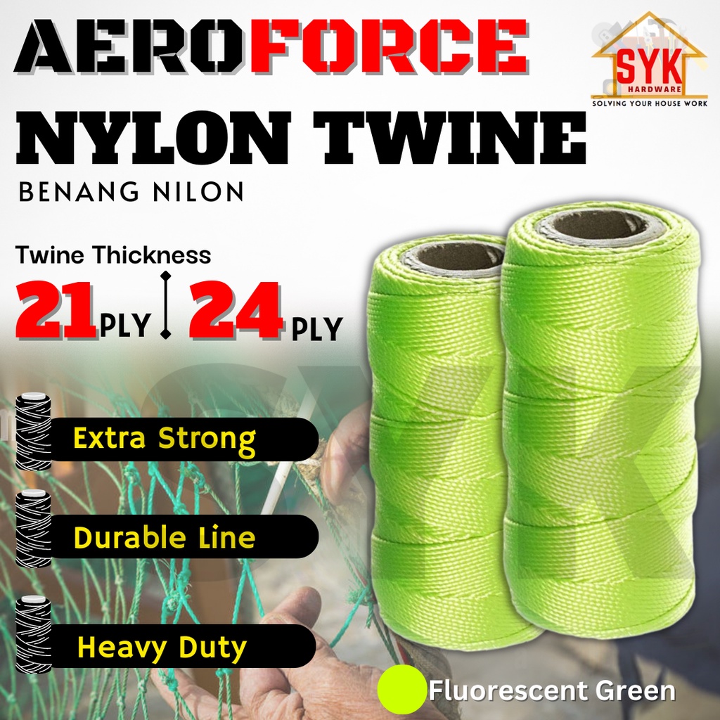 SYK 210D 21PLY 24PLY Fluorescent Green Nylon Twine Multipurpose Twine Yarn  Fishing Nylon String Twine Benang Nylon Negeri Sembilan, Malaysia Supplier,  Seller, Provider, Authorized Dealer