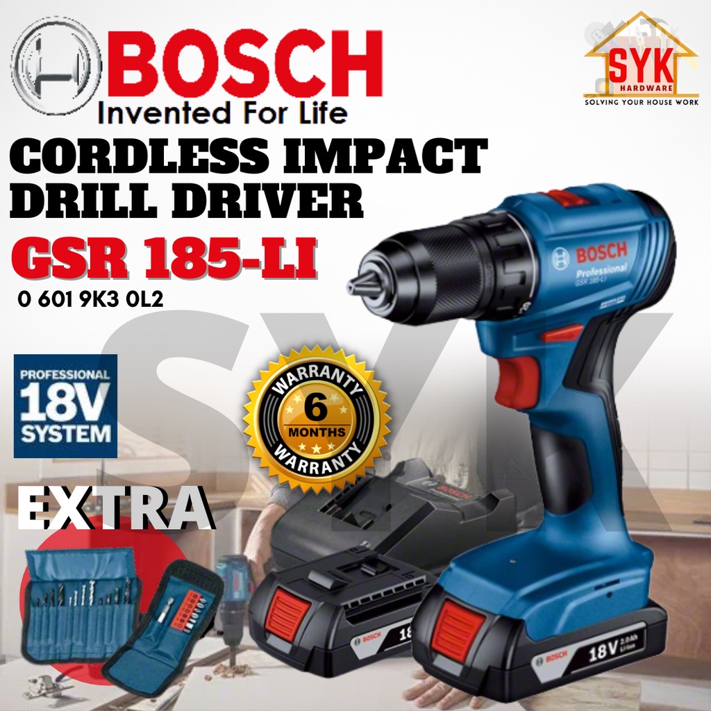 BOSCH Professional 18V Cordless Drill Driver GSR 185-LI