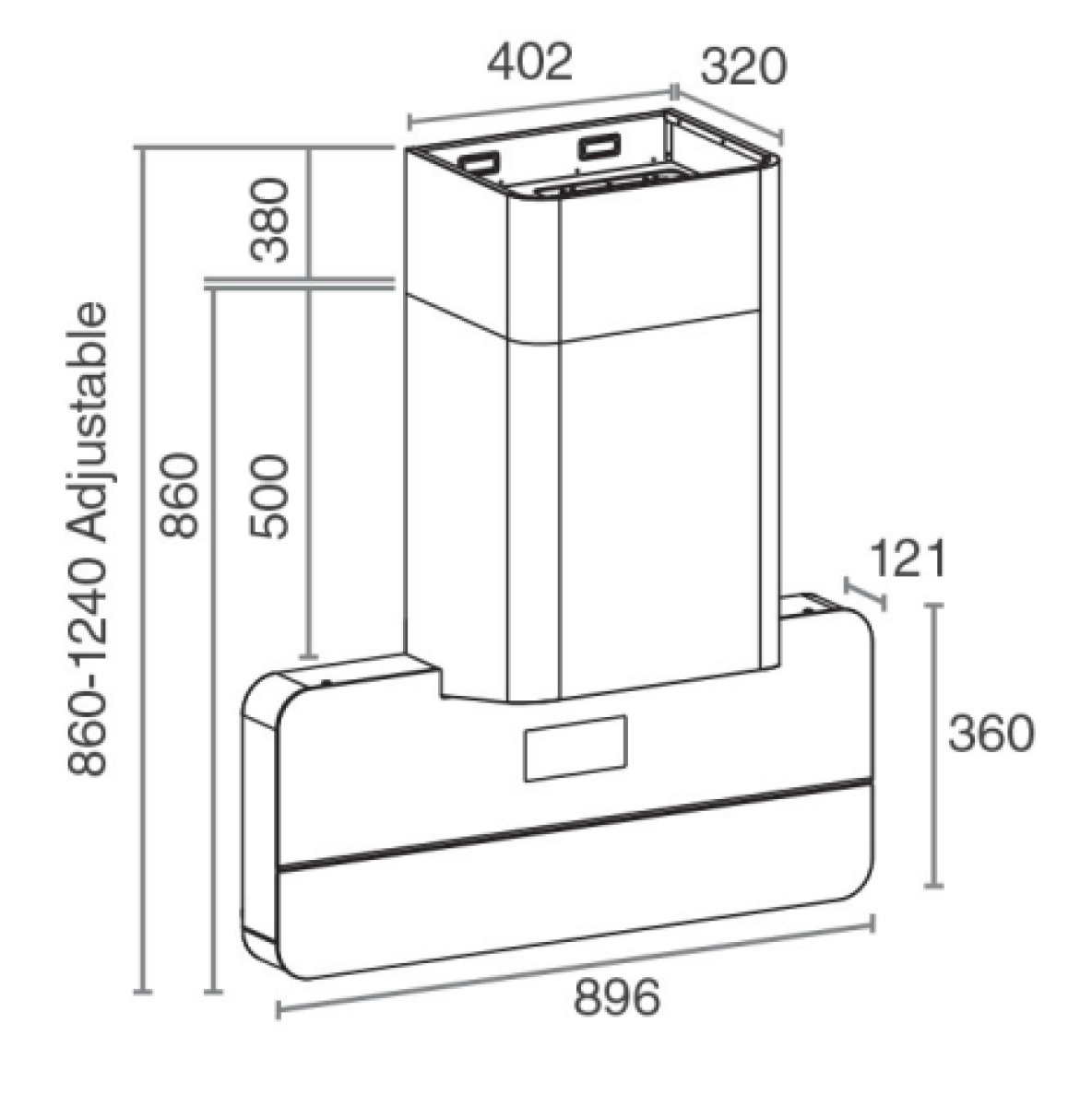 Rubine Cooker Hood I-Link Function 2050 m³/h RCH-ARTESAN-TG