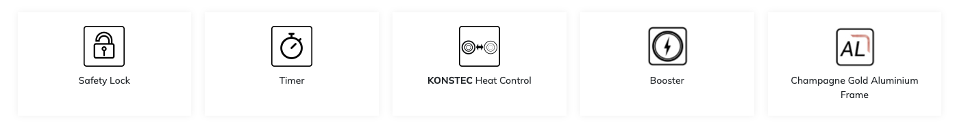 RUBINE Electric Hob KONSTEC Heat Control 聽(RCH-RENZO42-BL