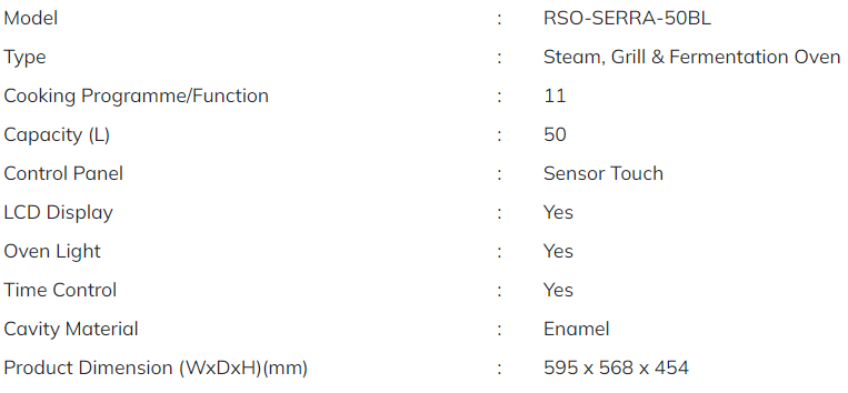 Rubine Ketuhar Terbenam 50L RSO-SERRA-50BL