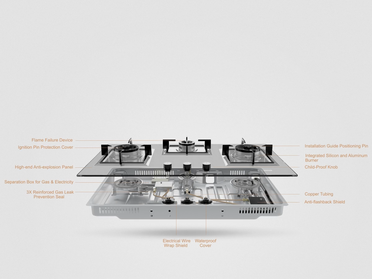 FOTILE Gas Hob 2 Burner 5.0kw EPS Series GAG86210