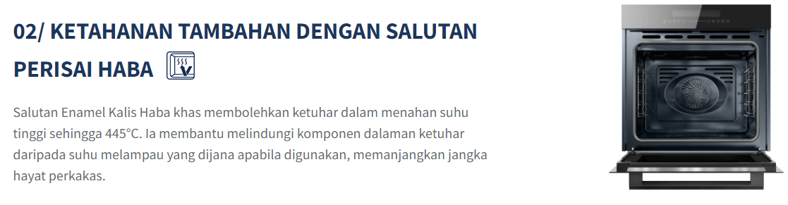 FUJIOH Ketuhar Terbina Dalam Dengan Pembersihan Sendiri Pirolitik 72L FV-EL62