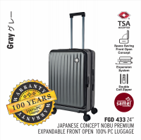 [SPECIAL PROMO] [BUY 2PCS 24'' & ADD ON RM1 TO GET 1PCS 20''] FGD 533/ 433 Japanese Concept Nobu Premium Expandable Front-Open 100% PC Luggage