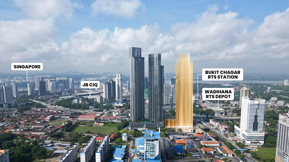 Arden Serviced Residence location map near JB CIQ RTS Bukit Chagar and One Bukit Senyum Johor Bahru