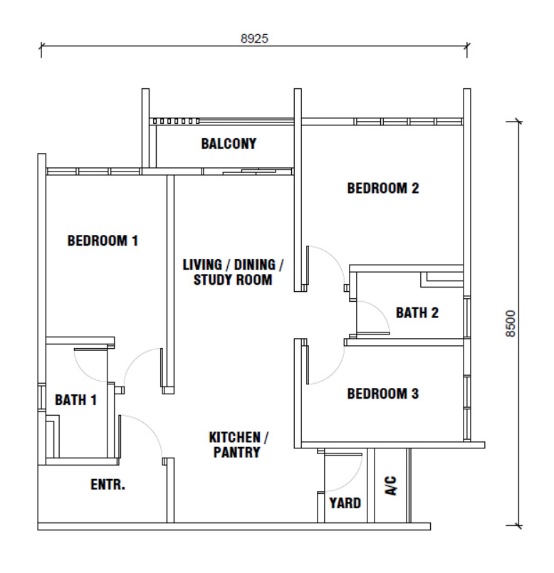 Gen Sphere Type D 755 sqft and Type E 700 sqft floor plan near JB Sentral CIQ and RTS Bukit Chagar
