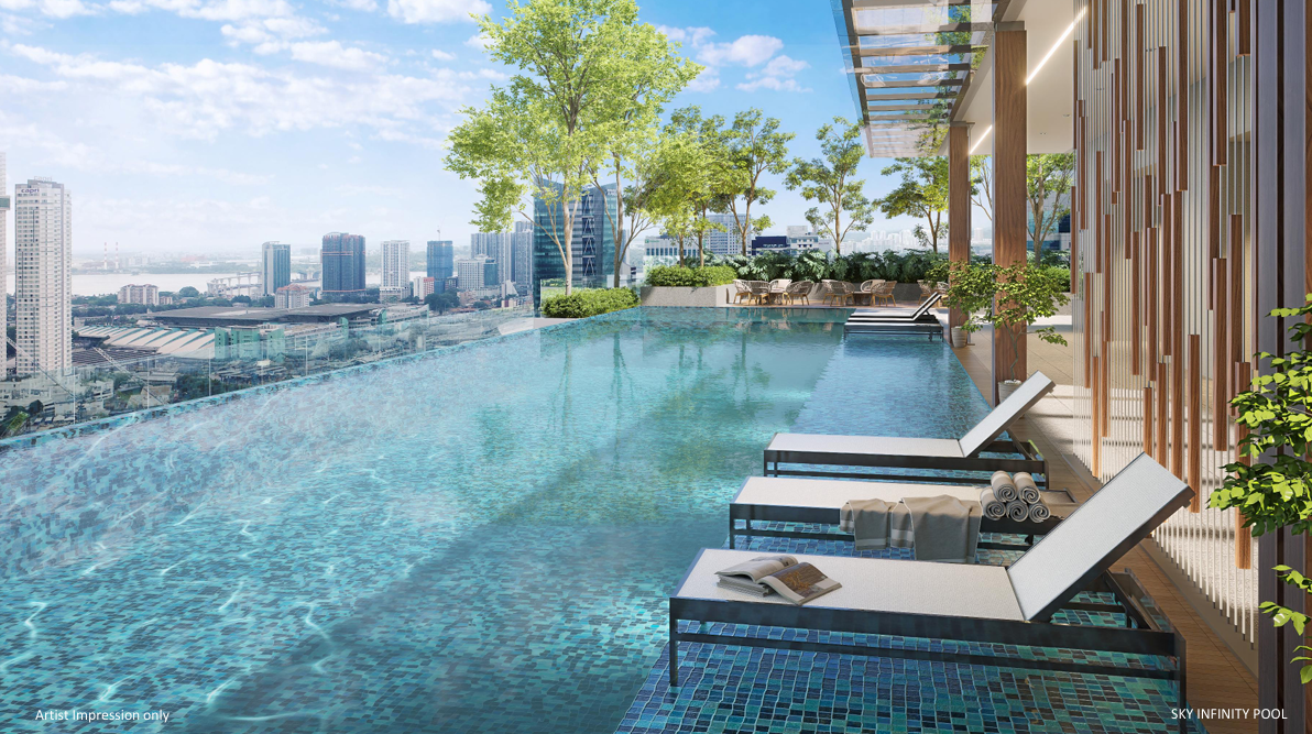 Aethera Residences facilities floor plan Level 12 Level 13 and rooftop Level 52 sky infinity pool Johor Bahru