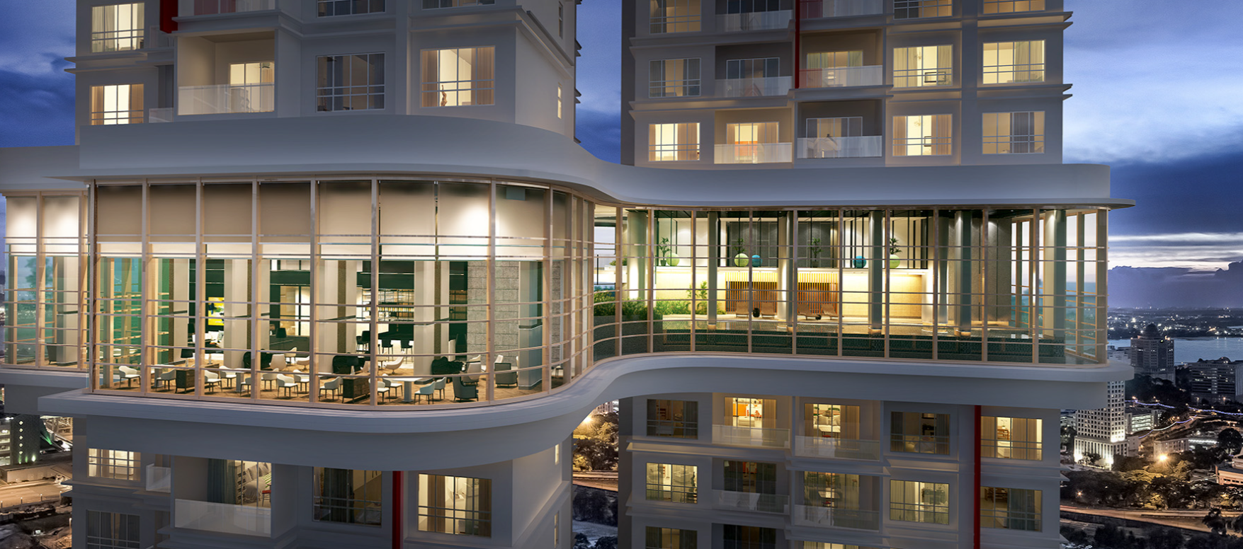 TriTower Residence sky bridge facilities infinity pool sky gym lounge sauna and city view Johor Bahru