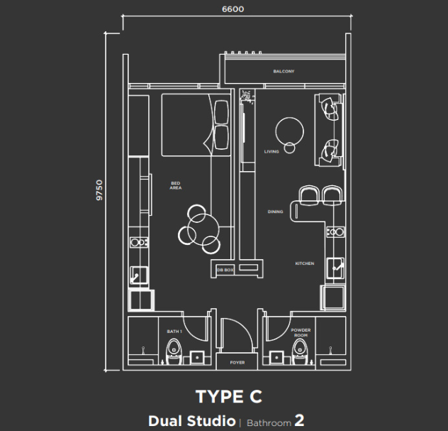 Summer Suites Type C floor plan Johor Bahru