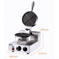 KT WARE Commercial Single Head & Double Head Electric Waffle Maker Stainless Steel Non-Stick Waffle Mesin