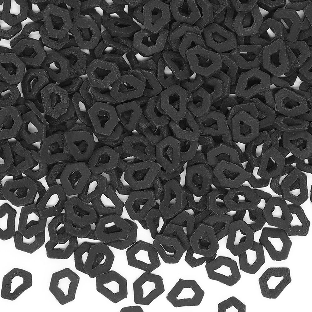 Bulk natural black coffin-shaped sprinkles using vegetable carbon for industrial Halloween bakery wholesale