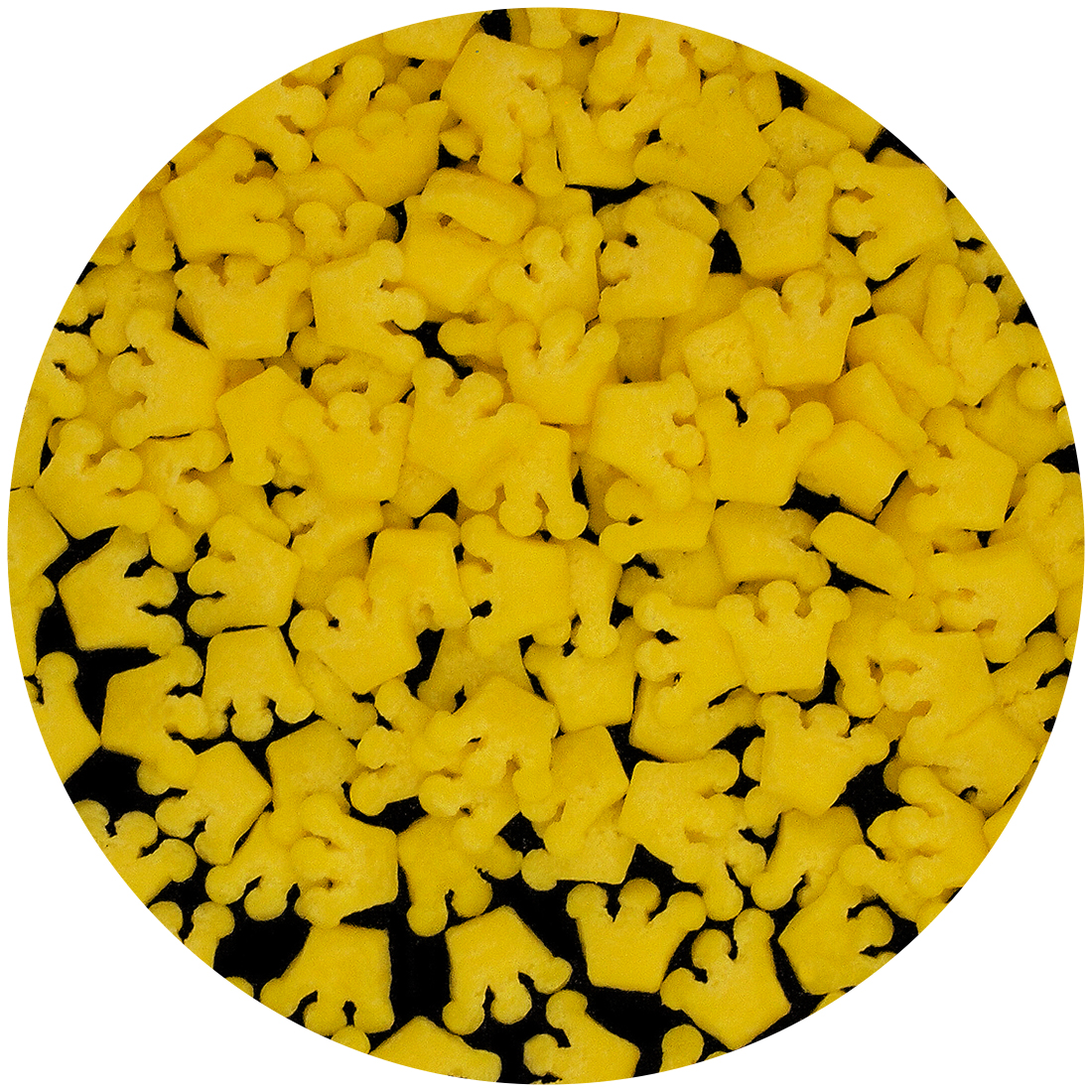 Bulk natural yellow crown-shaped sprinkles for premium celebration bakery wholesale
