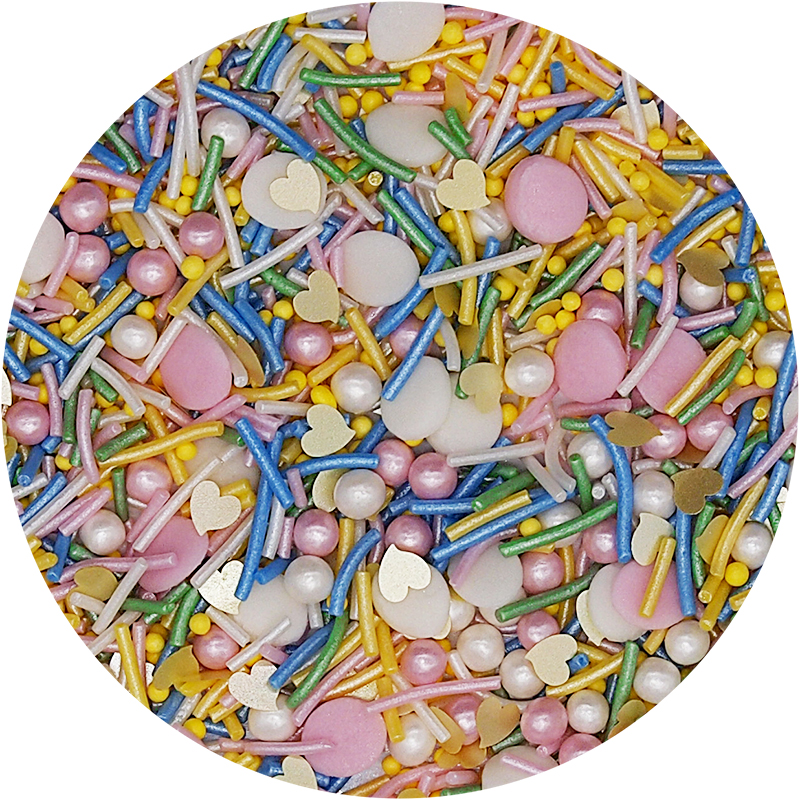 Pastel Party natural pastel combination sprinkles medley bulk wholesale soya-free nuts-free top 14 allergen-free BRC certified