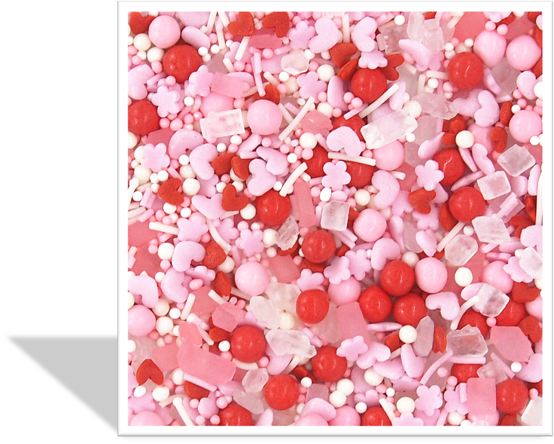 Pink Symphony-A natural pink combination sprinkles medley bulk wholesale E171-free top 14 allergen-free industrial bakery BRC certified