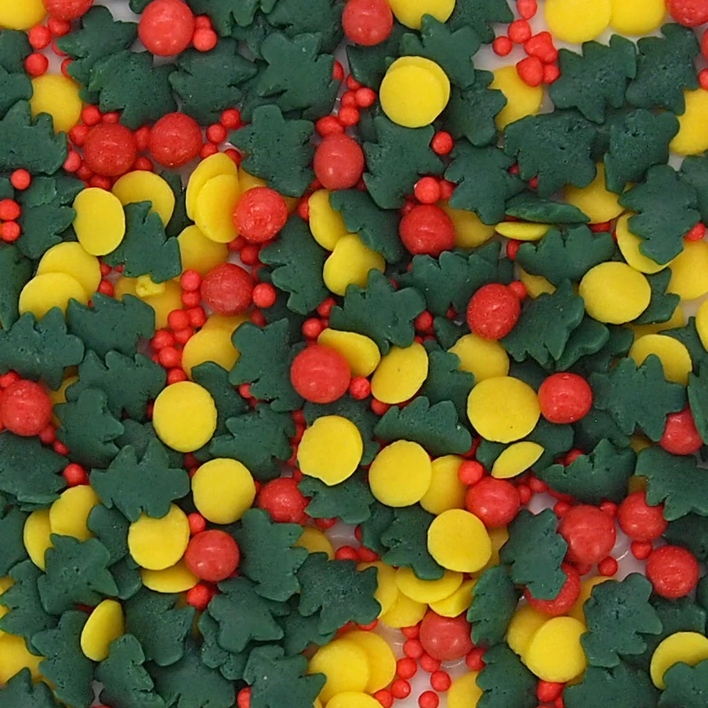Santa's Sparkle natural Christmas sprinkles blend bulk wholesale E171-free top 14 allergen-free industrial bakery BRC certified