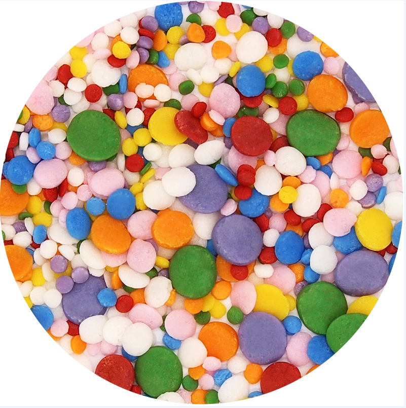 Premium natural sprinkle ingredients including rice bran oil and plant-based colorants for B2B food manufacturing