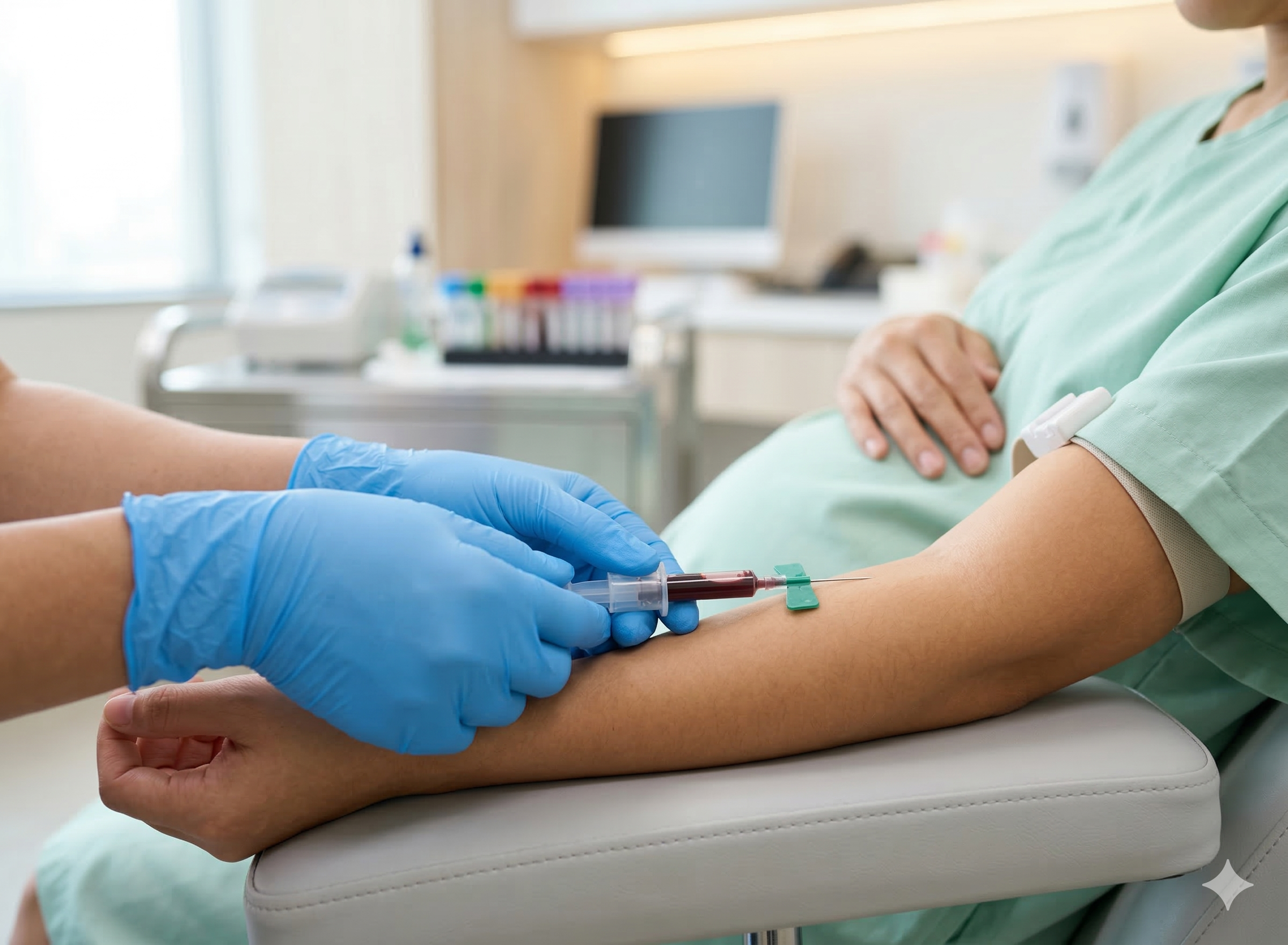 孕妈妈在柔佛新山Klinik Caring诊所进行产前咨询 