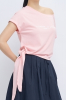 Bianca Slant-Neck Ribbon Tee