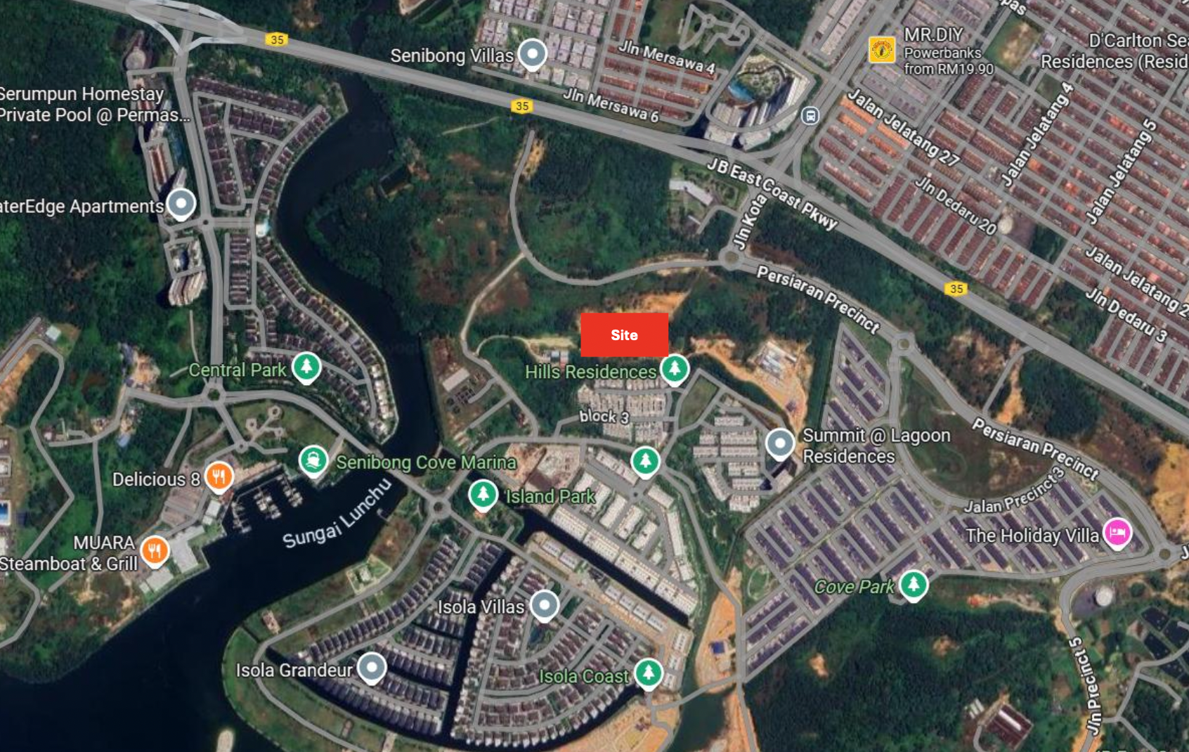 Senibong Cove Site Location Map