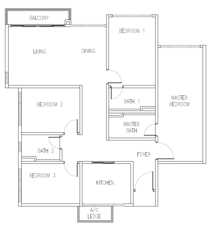 Senibong Cove Type D1 Dual Key Floor Plan