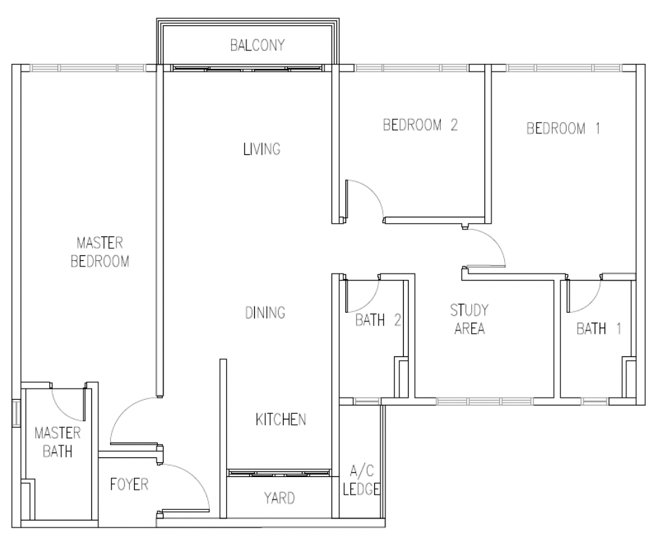 Senibong Cove Type D2 Dual Key Floor Plan