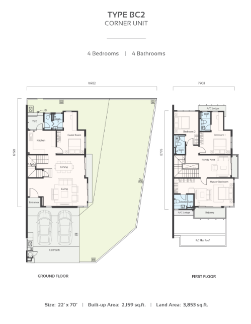 Jasmin Tamansari Type BC2 Floor Plan