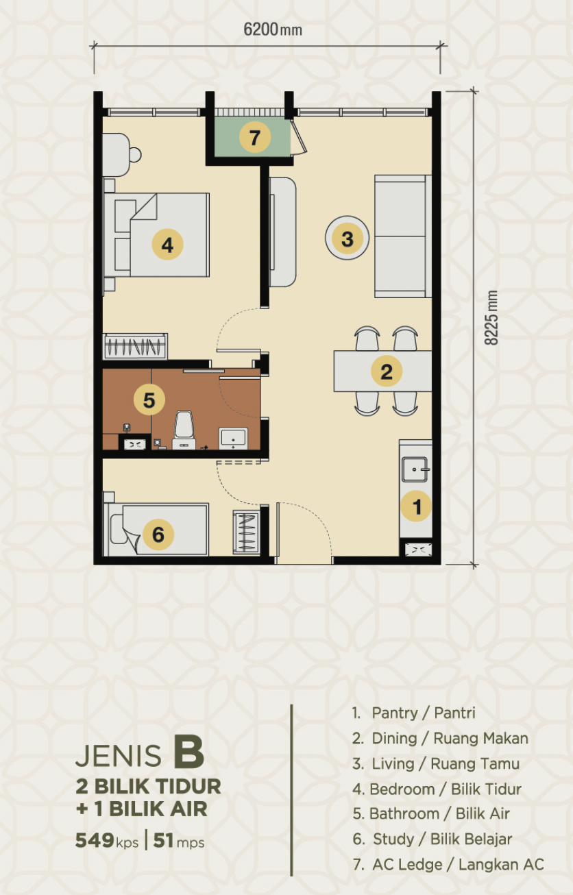 EXSIM Erinaz Suites Type B Floor Plan