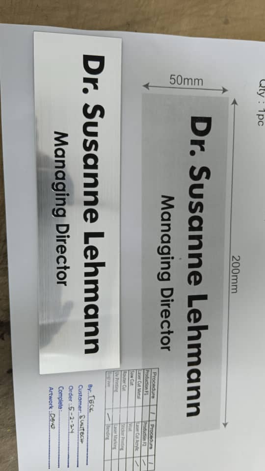 Gravoply laser engraved label plate for industrial identification